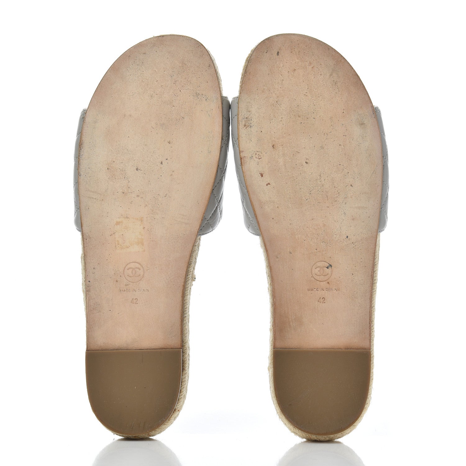 Chanel Lambskin Espadrille Mules 42 Light Grey 5 of 18