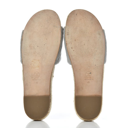 Chanel Lambskin Espadrille Mules 42 Light Grey 5 of 18