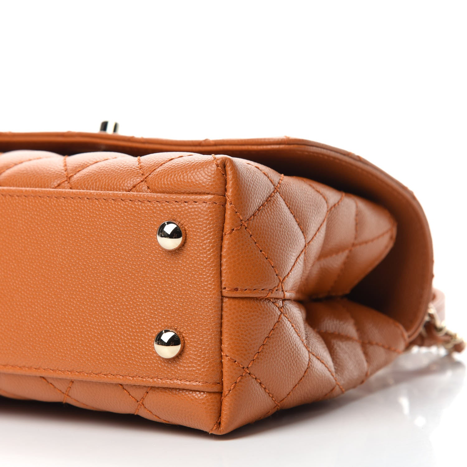 Chanel Caviar Quilted Mini Coco Handle Flap Light Brown 7 of 11