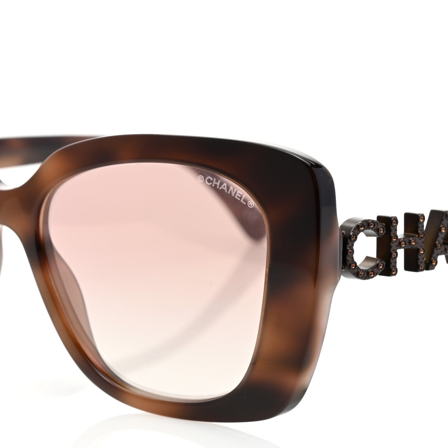 Chanel Acetate Strass Square Sunglasses 5422 Tortoise 7 of 8
