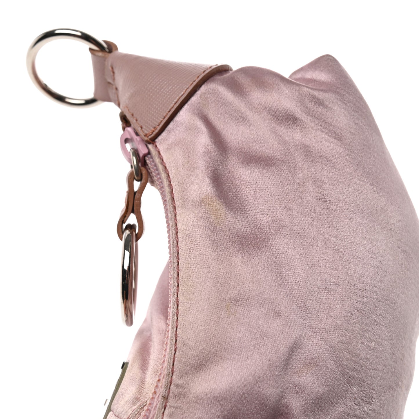 Satin Saffiano Hobo Bag Pink