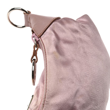 Prada Satin Saffiano Hobo Bag Pink 8 of 9