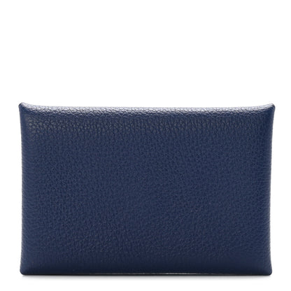 Hermes Evercolor Verso Calvi Card Case Bleu Saphir Bleu France 1 of 6