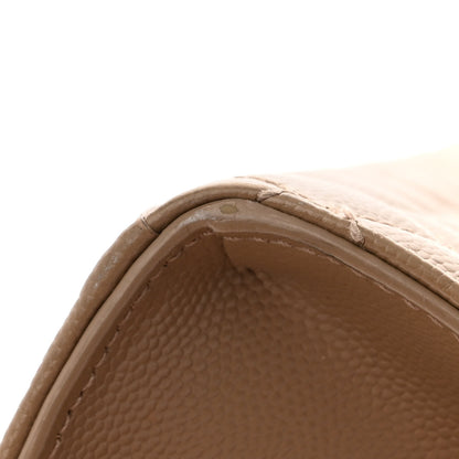 Saint Laurent Grain De Poudre Textured Mixed Matelasse Medium Triquilt Monogram Satchel Dark Latte 12 of 13