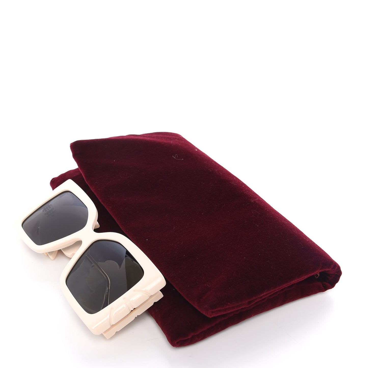 Acetate Square Frame Wing Sunglasses GG0535S White