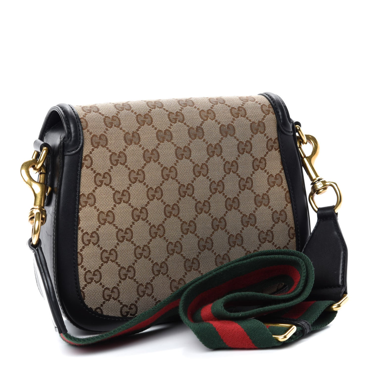 Gucci Monogram Ruinart Calfskin Medium Lady Web Shoulder Bag Beige Ebony Black 3 of 14