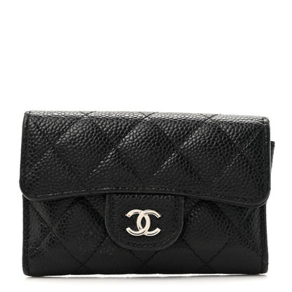 Chanel Caviar Quilted Flap Card Holder Wallet Black 1 of 12