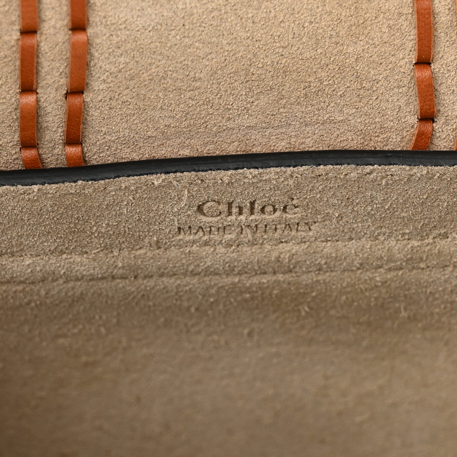 Chloe Suede Calfskin Braided Mini Hudson Shoulder Bag Caramel 6 of 9