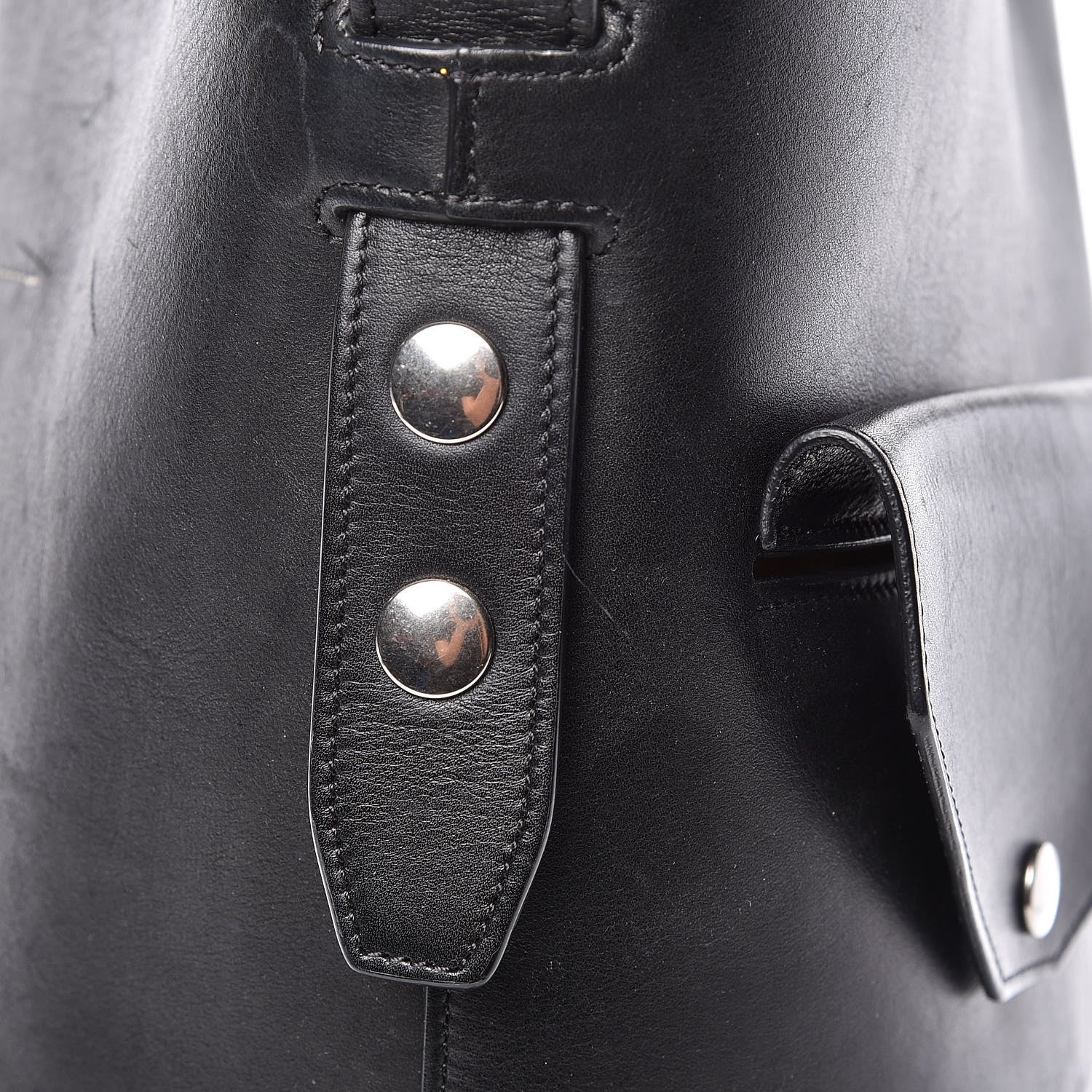 Celine Natural Calfskin Biker Bucket Shoulder Bag Black Sunflower 17 of 18