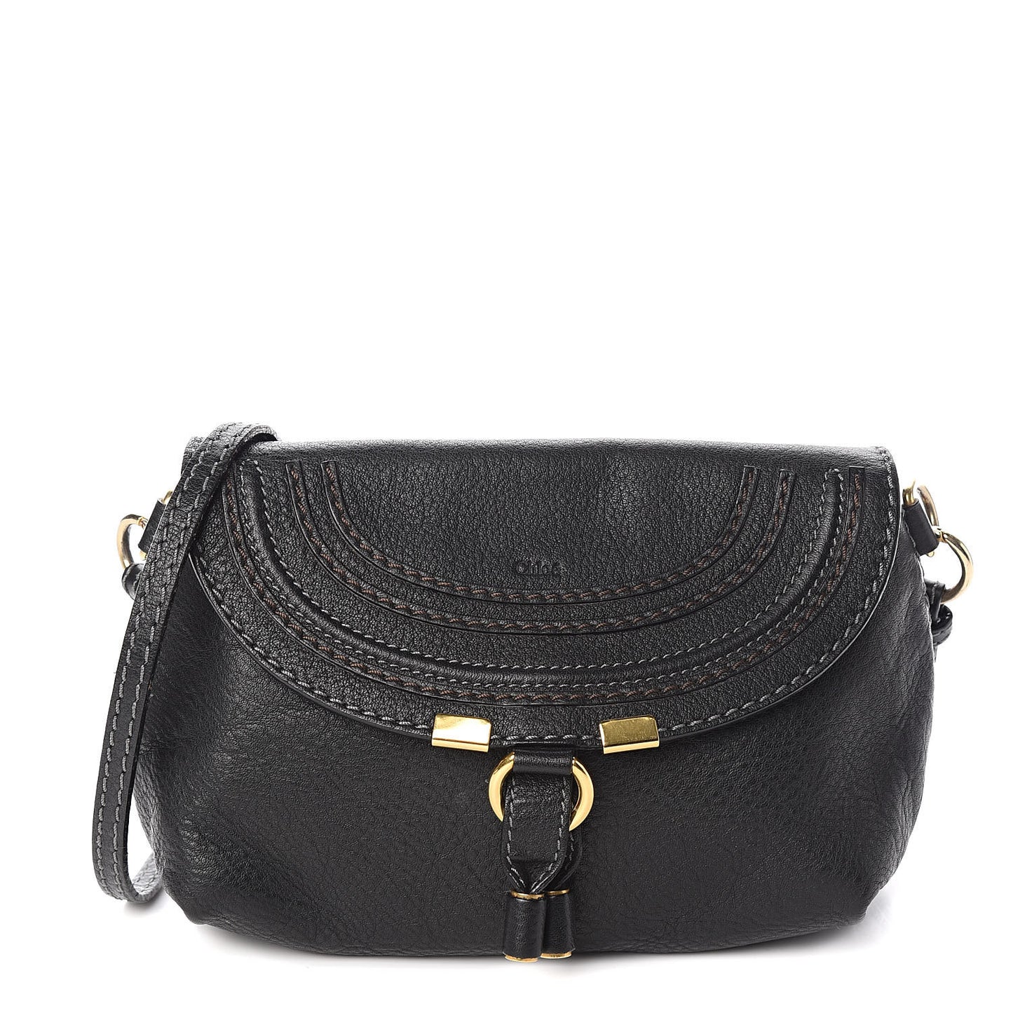 Calfskin Marcie Pochette Crossbody Bag Black