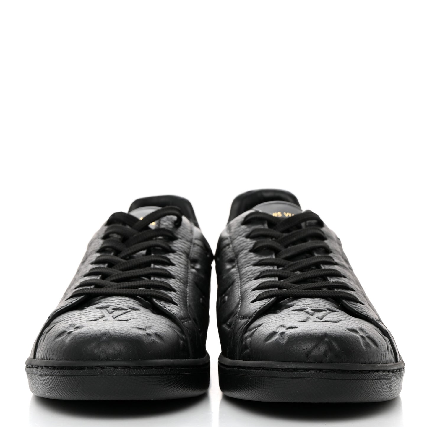 Grained Calfskin Embossed Monogram Mens Luxembourg Sneakers 9 Black