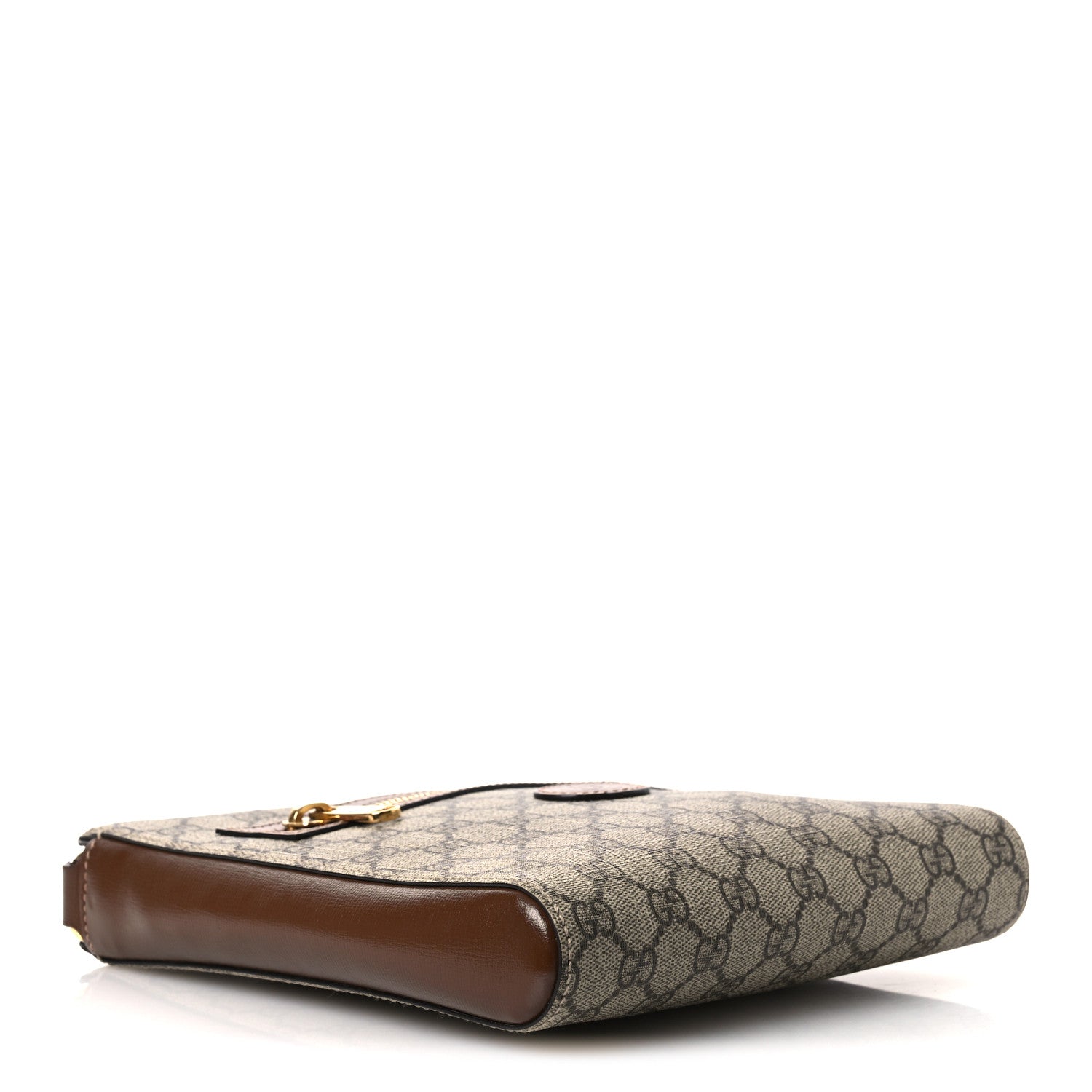 Gucci GG Supreme Monogram Azalea Calfskin Retro Interlocking G Flat Messenger Bag Beige Ebony Brown Sugar 4 of 16