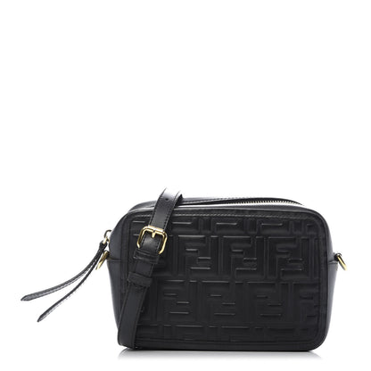 Fendi Vitello Century FF 1974 Embossed Mini Camera Case Black 1 of 9