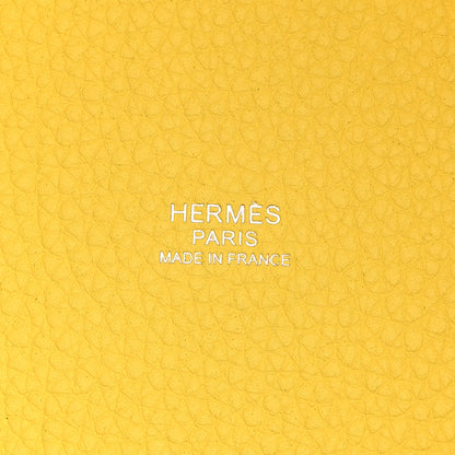 Hermes Taurillon Clemence Casaque Picotin Lock 18 PM Lime Sesame 6 of 11
