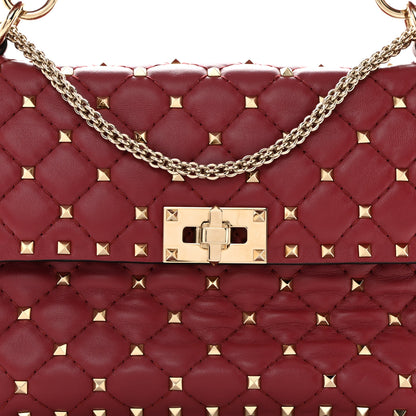 Valentino Garavani Nappa Medium Rockstud Spike Shoulder Bag Rubino 7 of 9