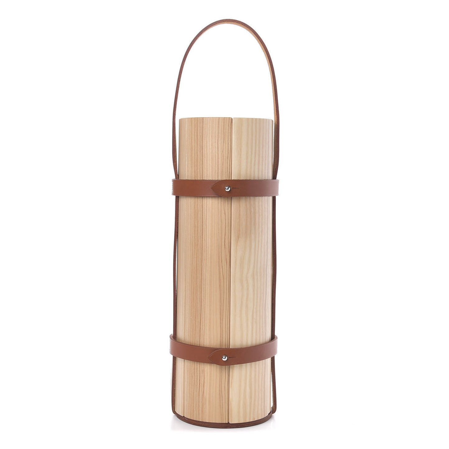 Ash Wood Bridle Calfskin Strike Skittle Game Set Brique