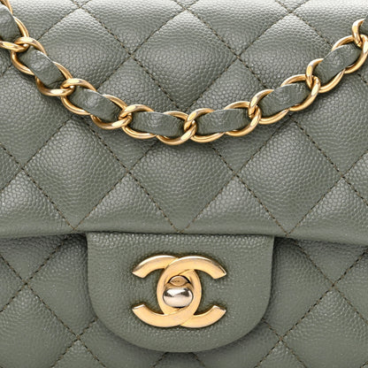 Chanel Iridescent Caviar Quilted Mini Rectangular Flap Green 7 of 10