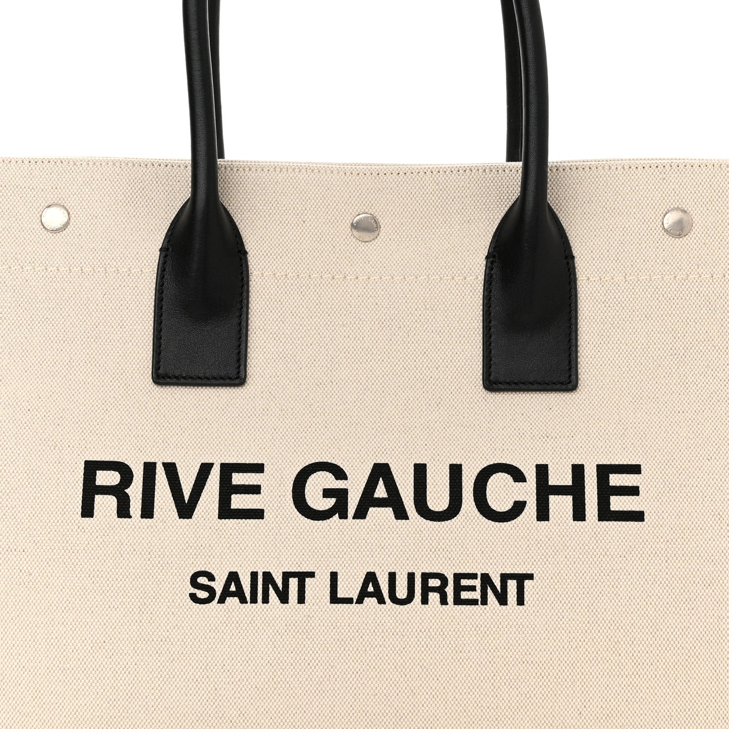 Linen Calfskin Small Rive Gauche Tote Greggio Natural