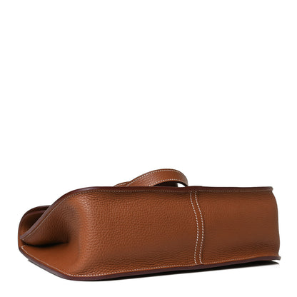 Hermes Taurillon Clemence Halzan 31 Gold 5 of 12