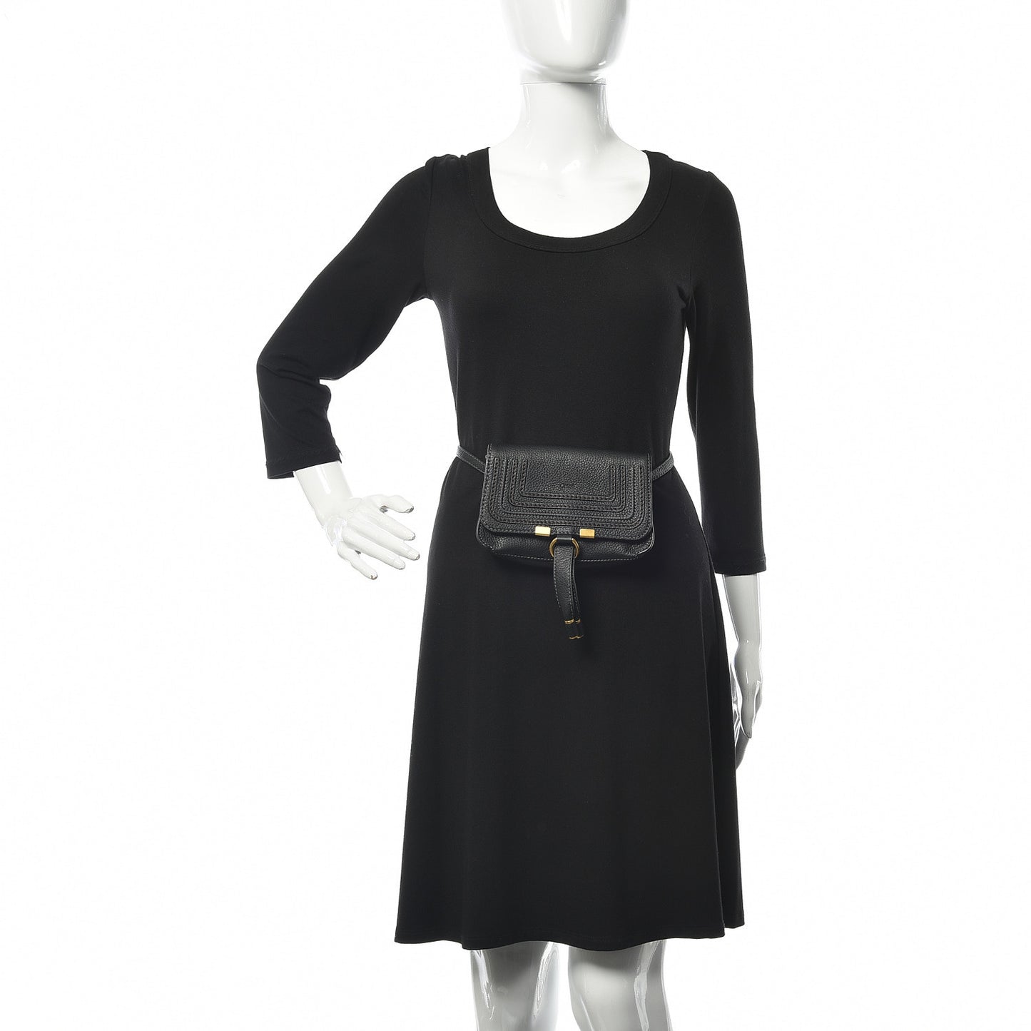 Calfskin Marcie Convertible Belt Bag Black