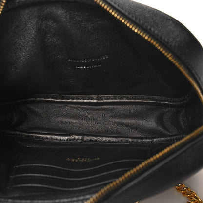 Saint Laurent Grain De Poudre Matelasse Monogram Mini Lou Camera Bag Black 5 of 11