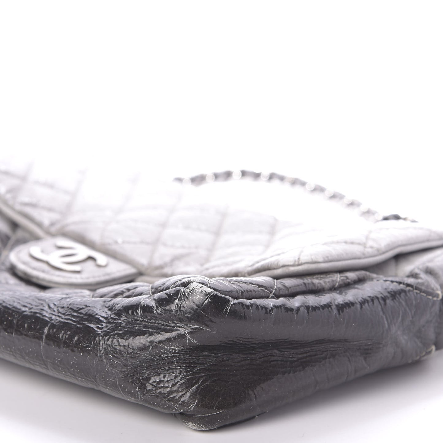 Vinyl Quilted Jumbo Melrose Degrade Flap Black