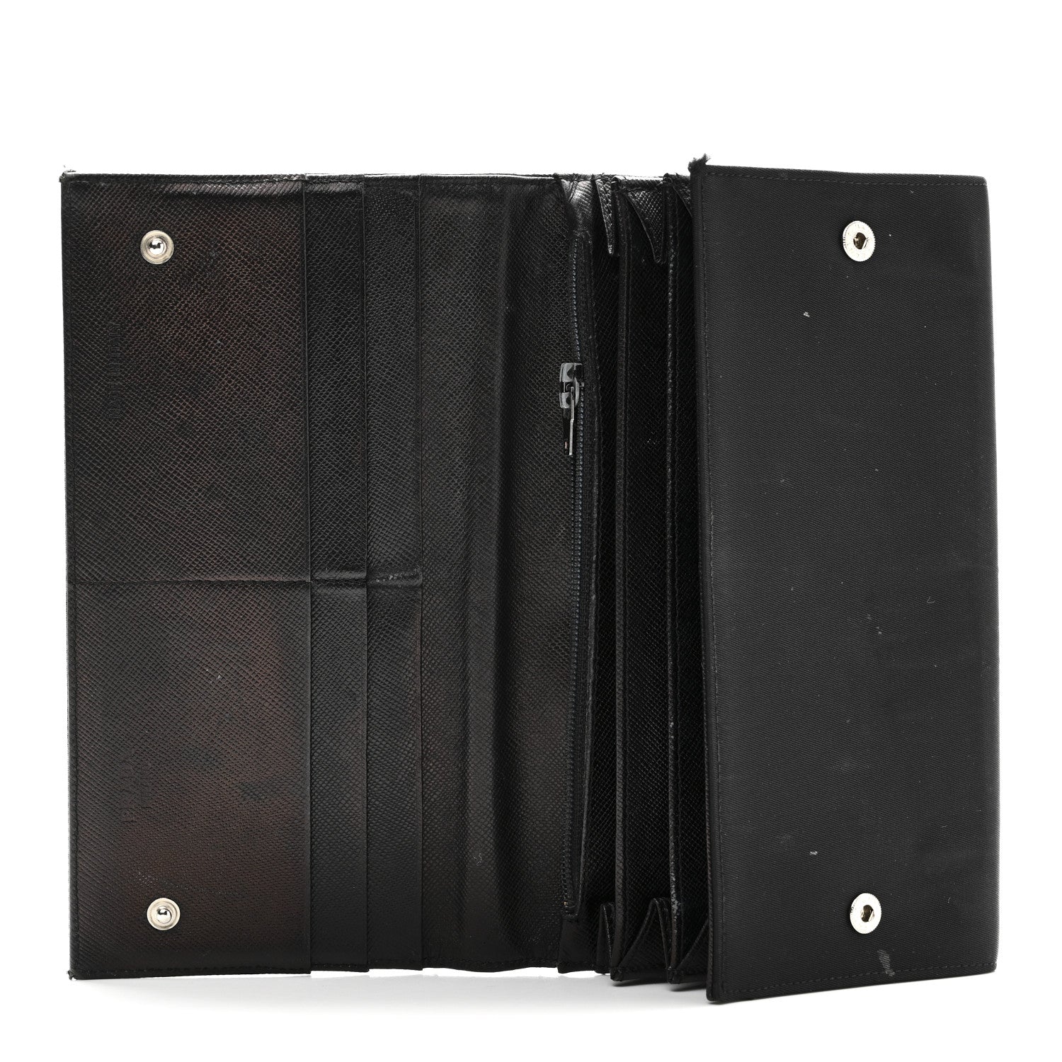 Prada Tessuto Nylon Continental Flap Wallet Black 5 of 10