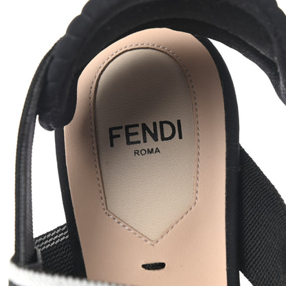 Fendi Technical Mesh Colibri 55mm Slingback Pumps 38 Black Asfalto 7 of 8