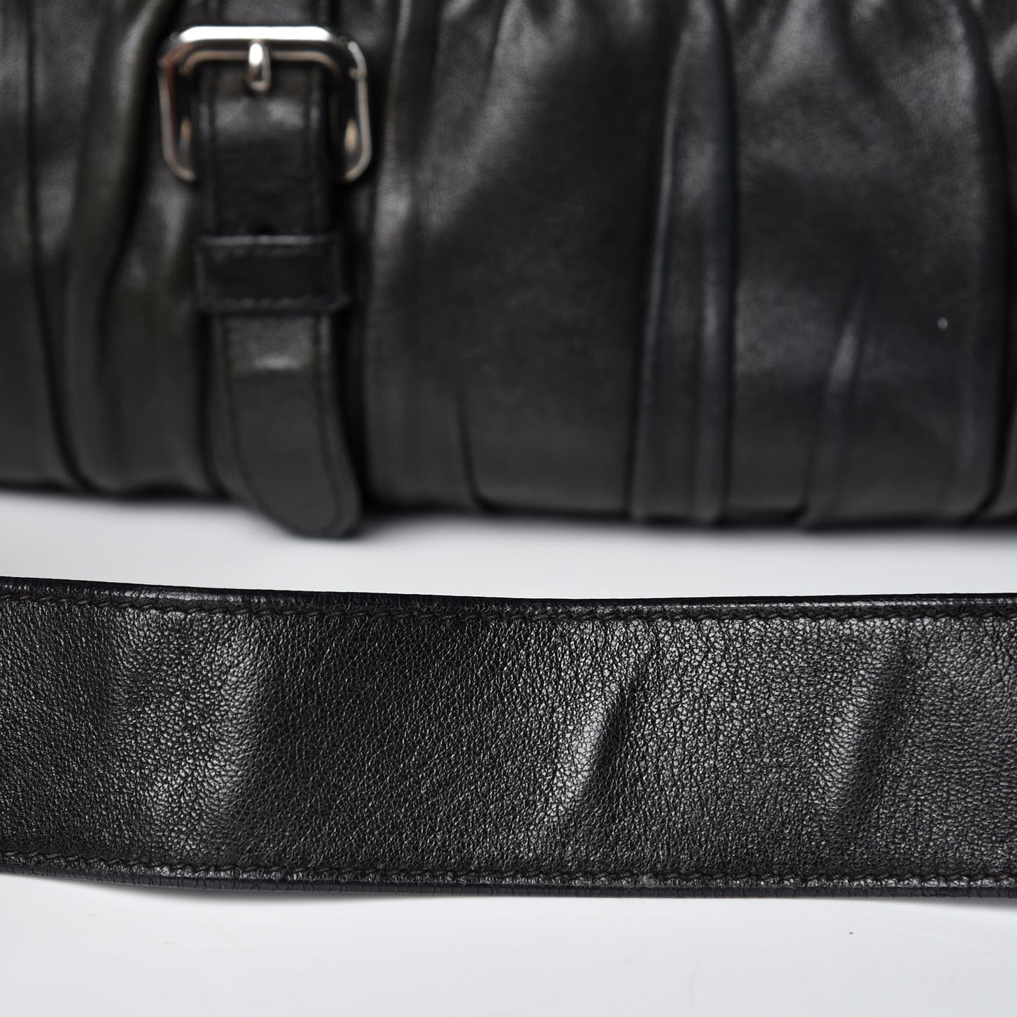 Nappa Gaufre Shopping Satchel Black