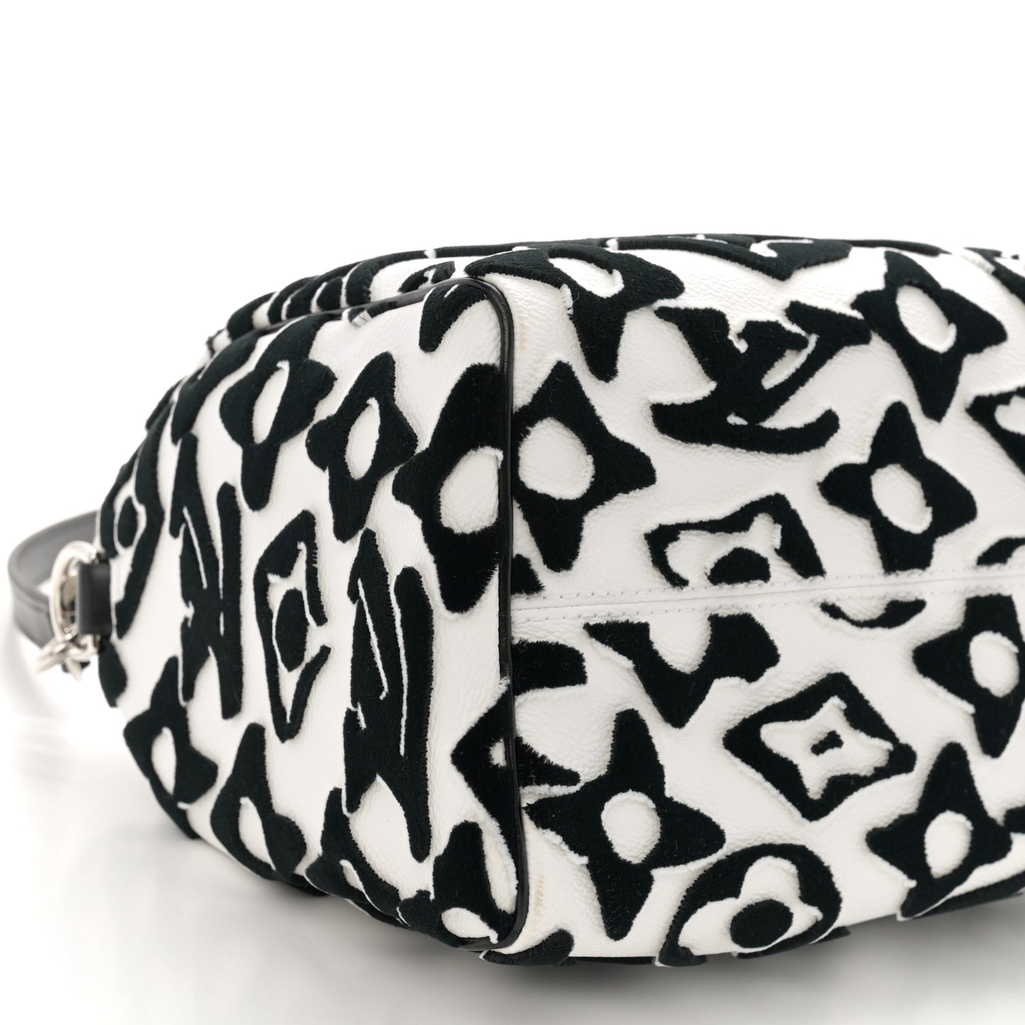 X UF Tufted Monogram Speedy Bandouliere 25 White Black