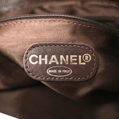 Chanel Caviar Logo Shopping Tote Dark Brown 4 of 9
