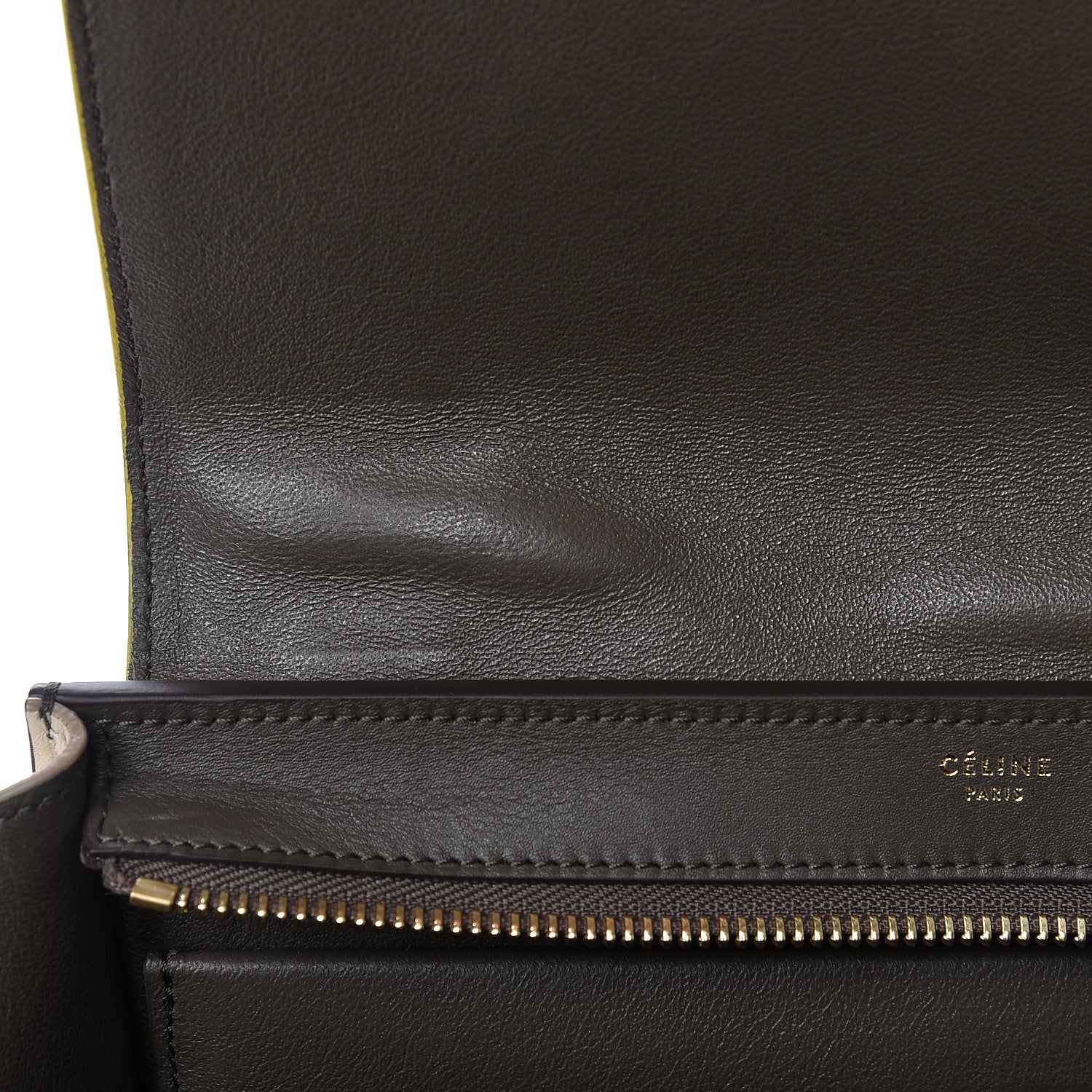 Celine Elephant Calfskin Small Tri-Color Trapeze Yellow 10 of 13
