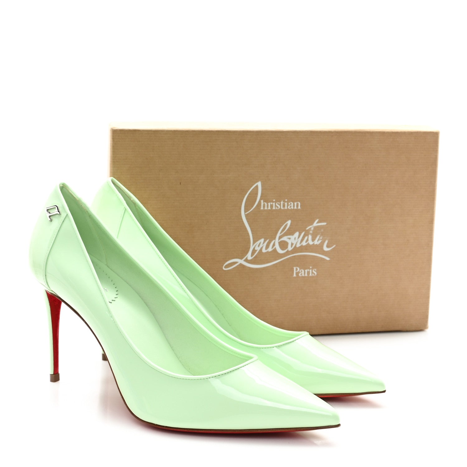 Christian Louboutin Patent Sporty Kate 85 Pumps 39 Studio Green