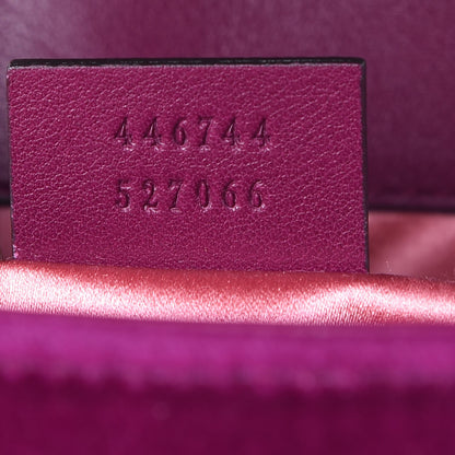 Gucci Velvet Matelasse Mini GG Marmont Shoulder Bag Fuchsia Violet Cyclamen 7 of 10