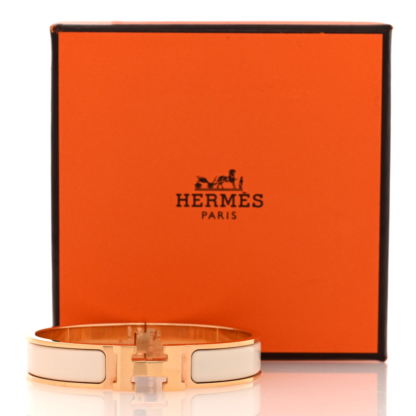 Enamel Narrow Clic Clac H Bracelet PM Creme