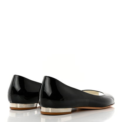 Chanel Patent Mirrored Peep Toe Flats 40 Black 4 of 8