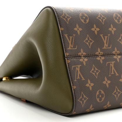 Louis Vuitton Calfskin Monogram Fold Tote PM Cream Khaki Black 9 of 13