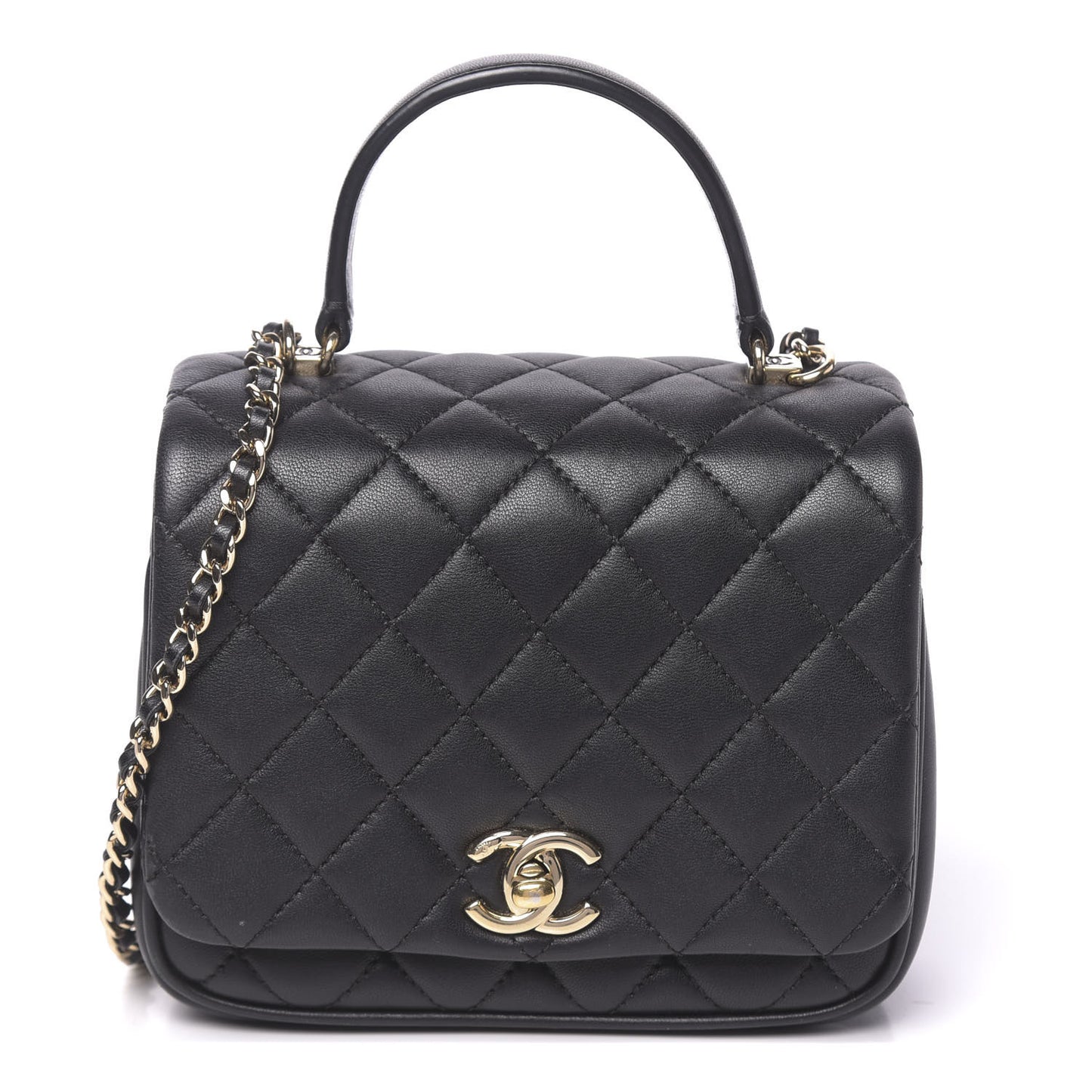 Lambskin Quilted Mini Citizen Chic Flap Black
