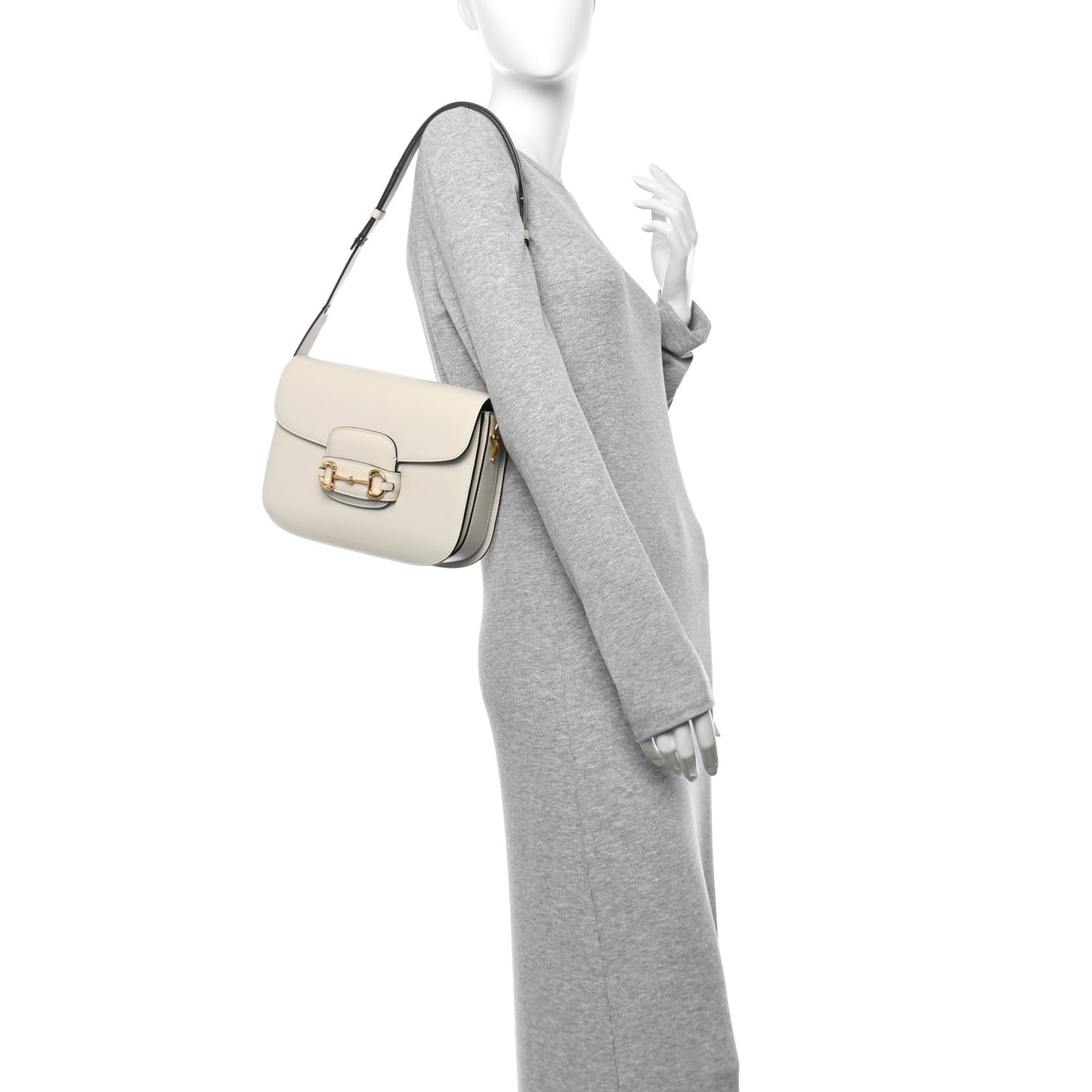 Azalea Calfskin Horsebit 1955 Shoulder Bag Mystic White