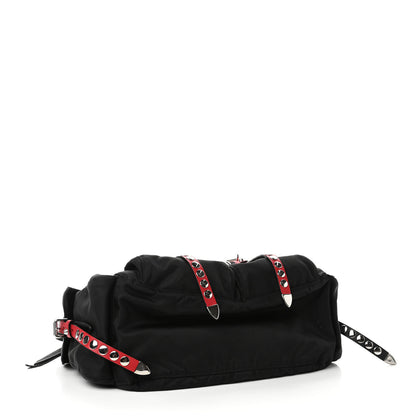 Prada Nylon New Vela Studded Messenger Black Fuoco 3 of 6