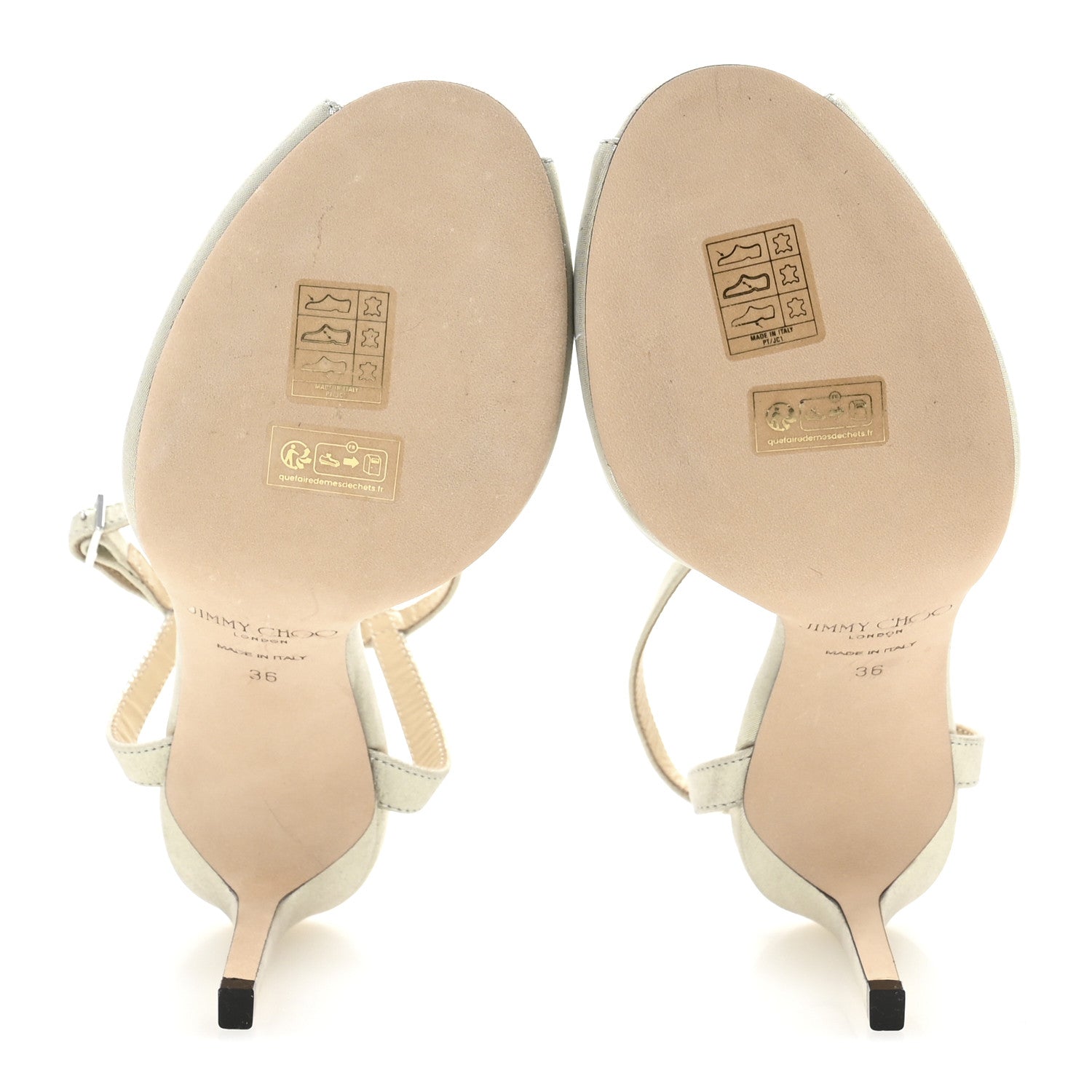 Jimmy Choo Metallic Suede Pearl Sacora 85 Sandals 36 Champagne 6 of 9