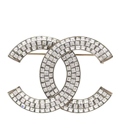 Chanel Baguette Crystal CC Brooch Silver 1 of 4