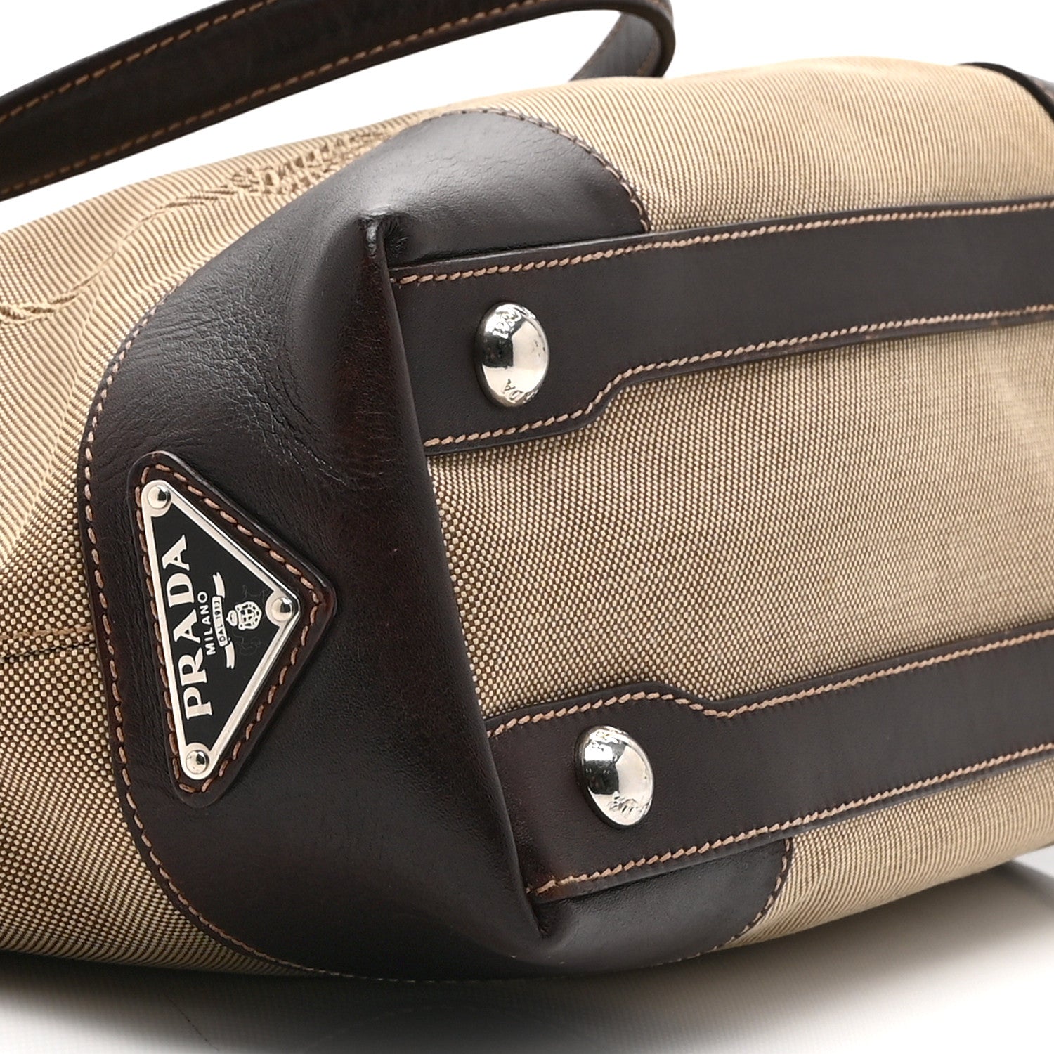 Prada Jacquard Logo Tote Corda Moro 8 of 10
