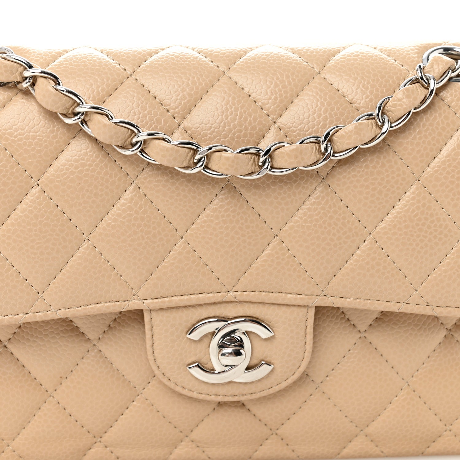 Chanel Caviar Quilted Small Double Flap Beige 8 of 12