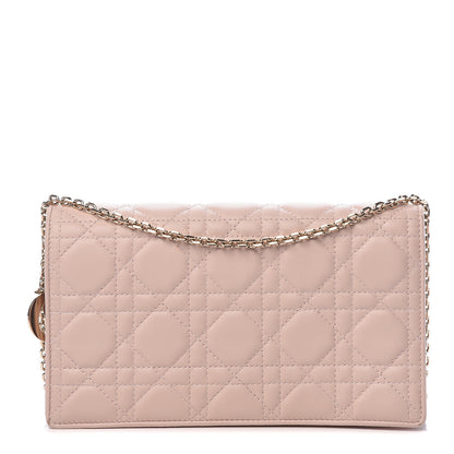 Christian Dior Lambskin Cannage Lady Dior Convertible Clutch Pink 1 of 17