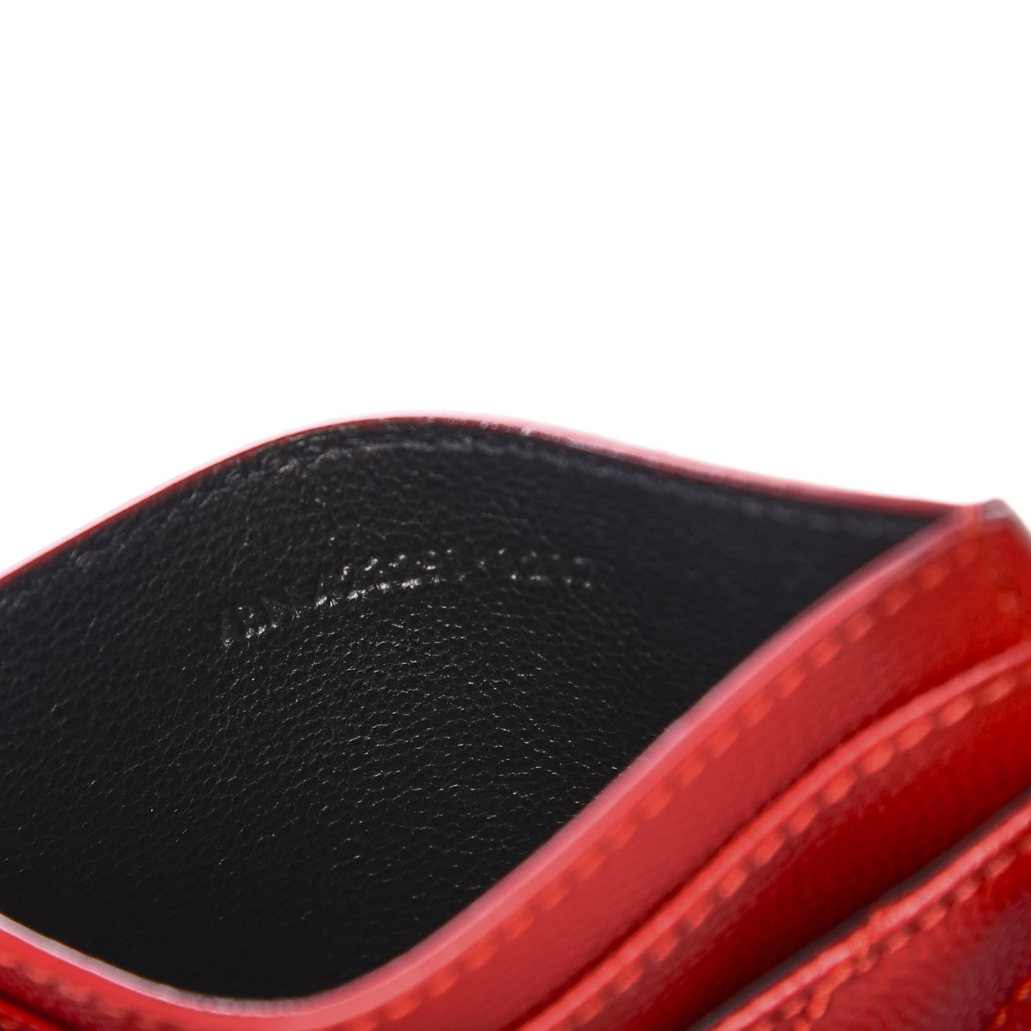 Saint Laurent Grain De Poudre Matelasse Chevron Monogram Credit Card Case New Red 4 of 6