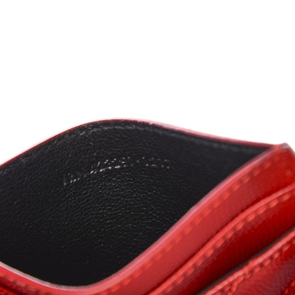 Saint Laurent Grain De Poudre Matelasse Chevron Monogram Credit Card Case New Red 4 of 6
