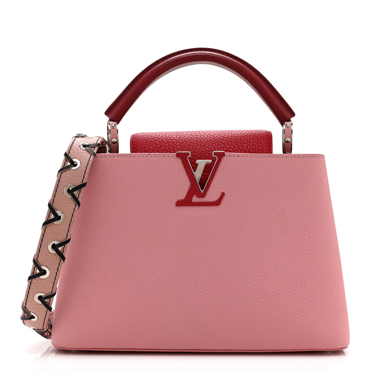 Louis Vuitton Taurillon Capucines BB Pink Dark Red 1 of 10