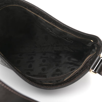 Gucci Guccissima Medium Flat Messenger Bag Dark Brown 4 of 8