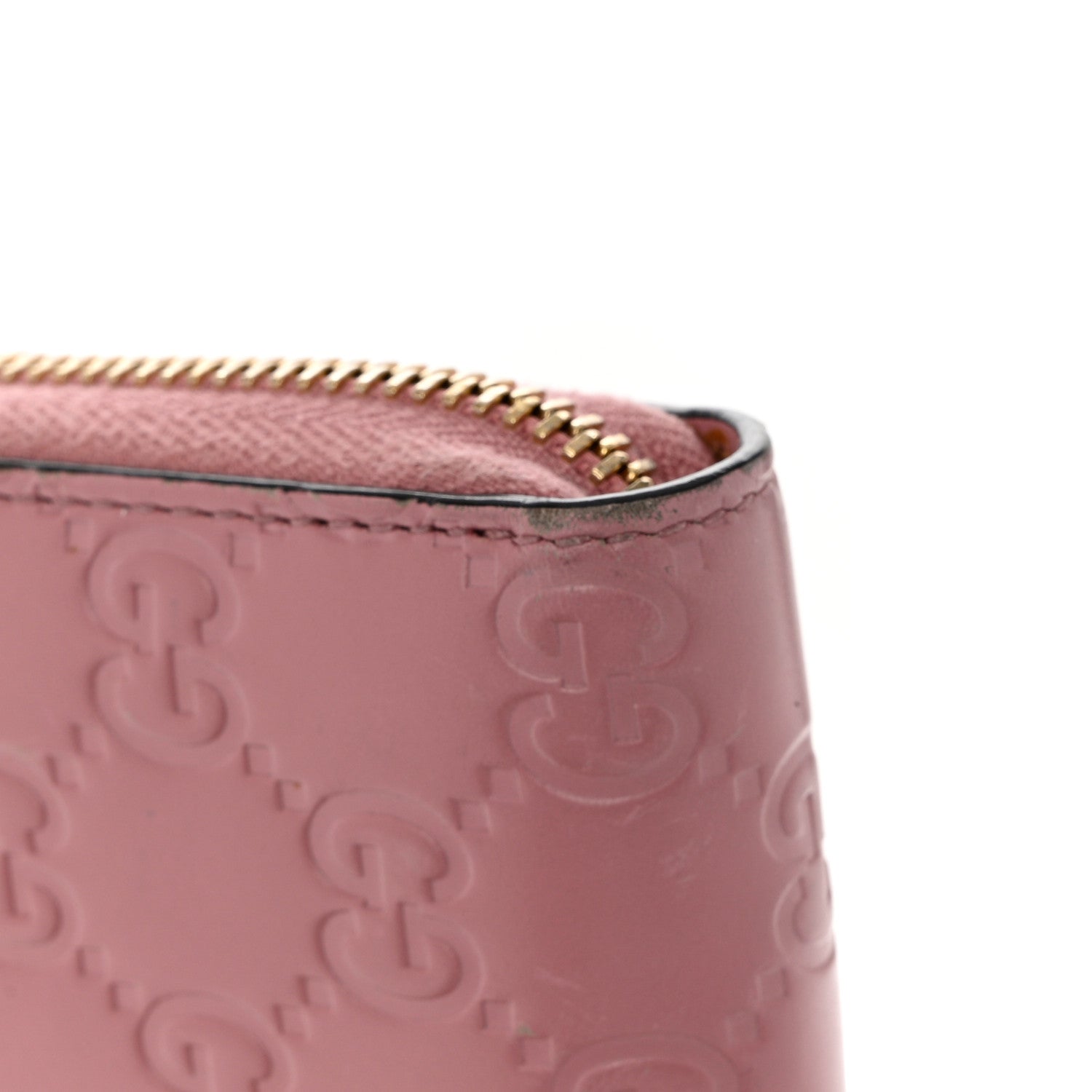 Gucci Guccissima Icon Zip Around Wallet Carmine Rose 9 of 10